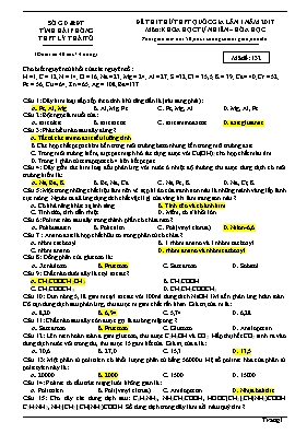 Đề thi thử Trung học phổ thông Quốc gia lần 1 môn Hóa học năm 2017 - Mã đề 132 - Trường THPT Lý Thái Tổ (Có đáp án)